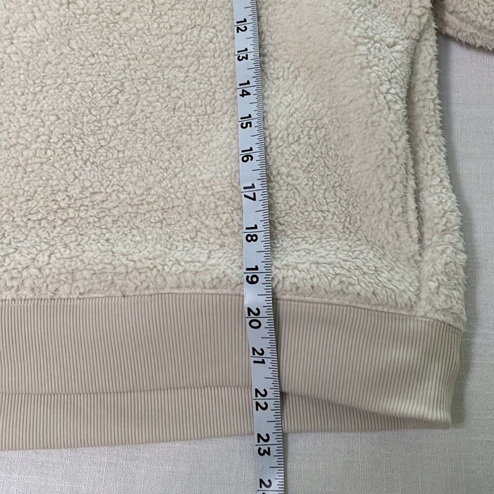 Athleta S Asana Sherpa Sweatshirt Size S Natural Relaxed Cozy - Picture 7 of 9